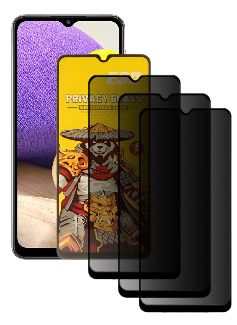 ESD 3 Pieces Tempered Dustproof Privacy Glass Screen Protector Compatible For Samsung Galaxy A32 5G - Image 1