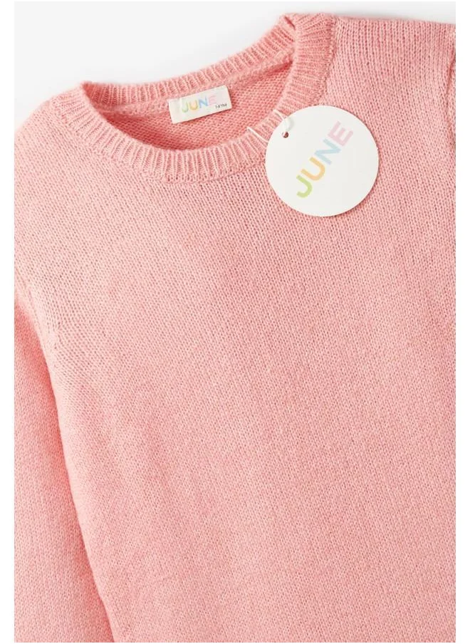 JUNE June Girl Basic Plain Sweater Pink