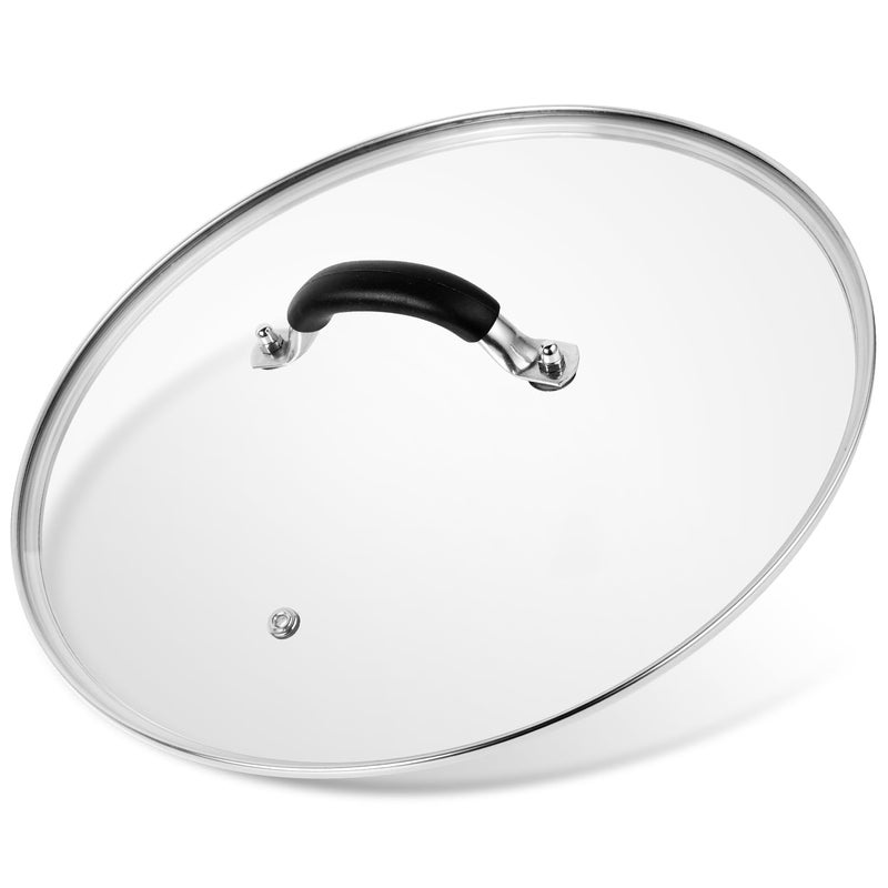 Allwin 12 Inch Pan Lid - Glass Lid with Stainless Steel Handle for Frying Pan and Pots (12" Lid) - Image 1