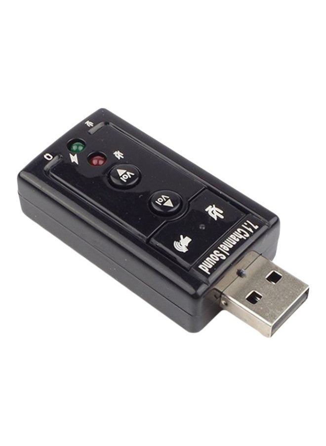DUSALA 7.1 Channel External USB Sound Card Black  - Image 1