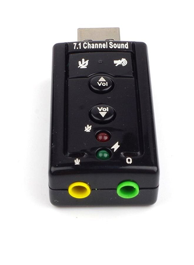 DUSALA 7.1 Channel External USB Sound Card Black  - Image 3