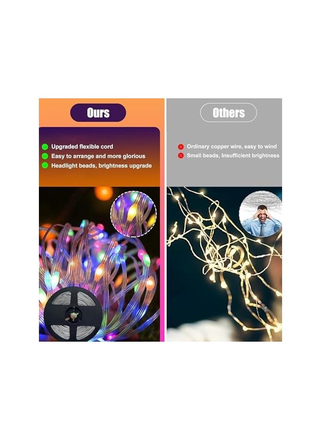 The Bros Fairy Lights 10M/32 FT Warm 100LED USB Soft wire String Lights, Waterproof with Remote & Timer, 8 Modes Lights for Bedroom, Christmas Tree, Indoor Outdoor Decoration  - Image 3