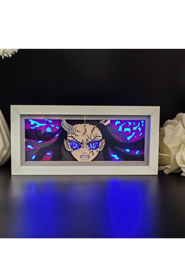 general Demon Slayer: Kimetsu no Yaiba Paper Cut Sculpture Night Light, Anime Nezuko Kamado Paper Cut Sculpture Night Light,Dual Power (AC/Battery), 16 Colors with Brightness Adjustment， Remote Control Over 15m - Image 3