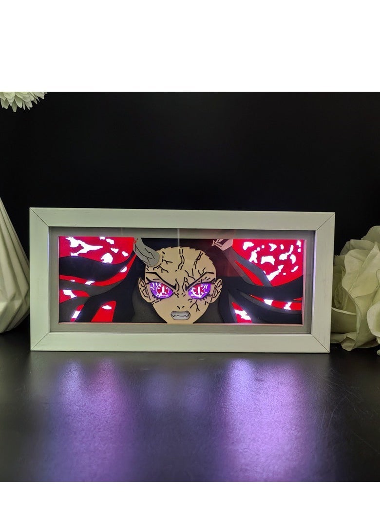 general Demon Slayer: Kimetsu no Yaiba Paper Cut Sculpture Night Light, Anime Nezuko Kamado Paper Cut Sculpture Night Light,Dual Power (AC/Battery), 16 Colors with Brightness Adjustment， Remote Control Over 15m - Image 1