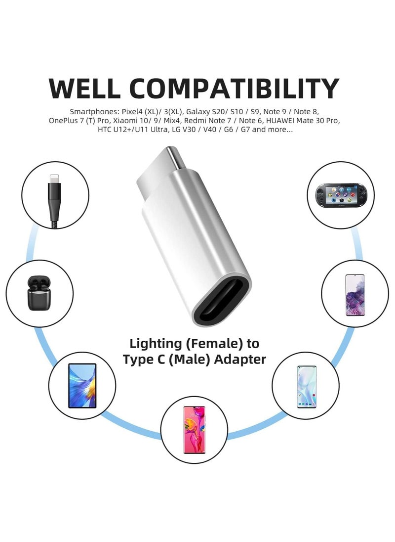 erorex - Pack of 2 - Lightning to Type-C adapter,USB C Male to Lightning Female Adapter, USB Type C to Lightning Connector for iPhon 15/15 Plus/15 Pro/15 Pro Max,iPad Air,Galaxy,Pixel,Support Charging - Image 1