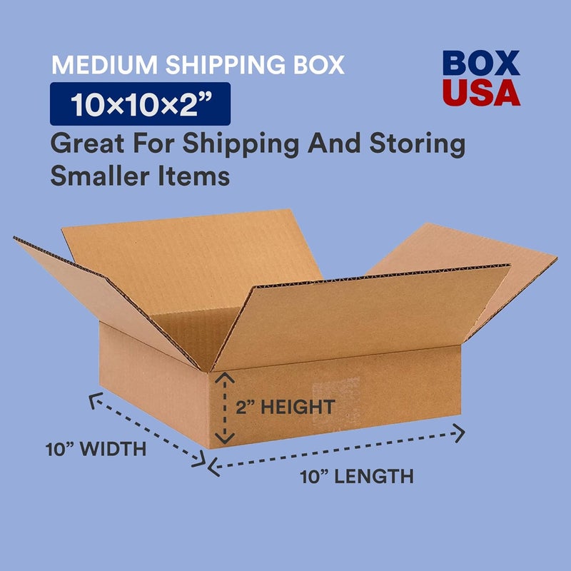BOX USA صناديق شحن مسطحة 16"L x 16"W x 6"H، 25 عبوة | صندوق كرتون مضلع للتعبئة، النقل والتخزين - Image 2
