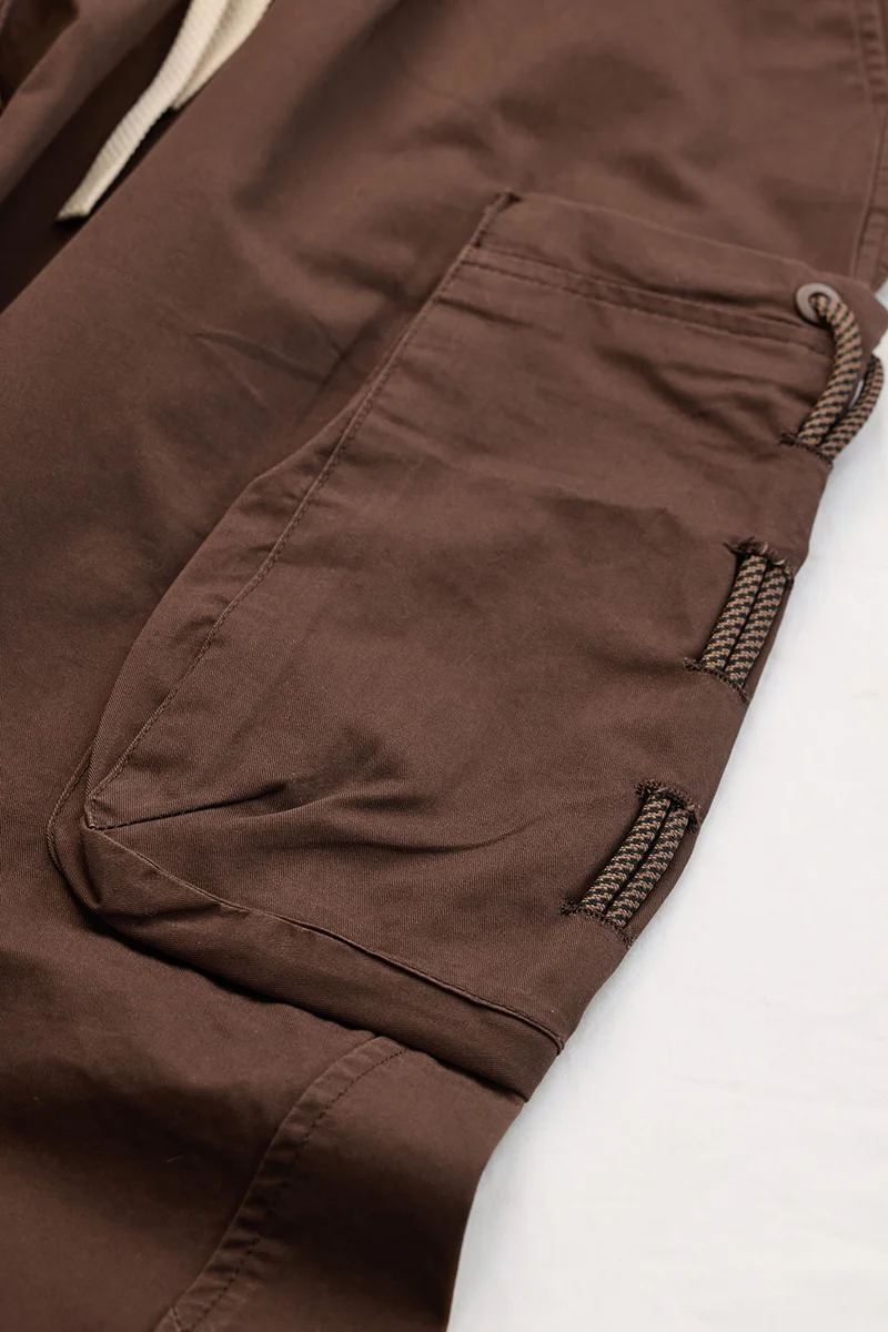 سنيتش Brown Solid Relaxed Streetwear Cargo