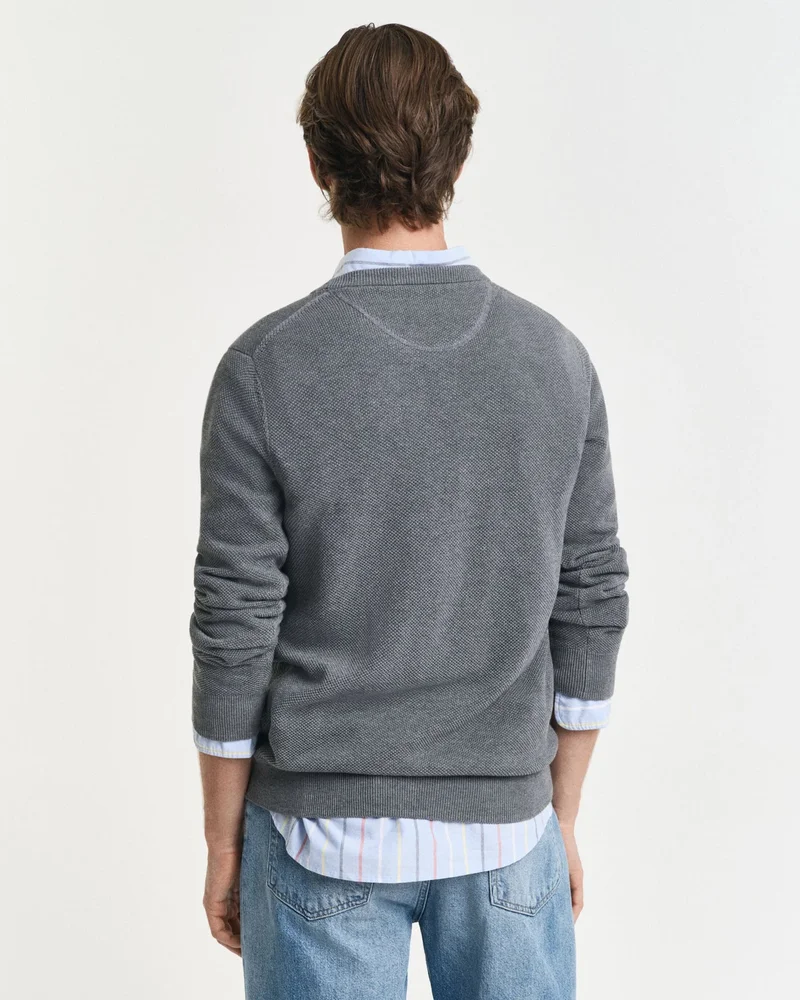 GANT Gant Cotton Piqué Crew Neck Sweater