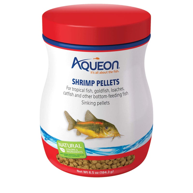 Aqueon Shrimp Pellets Sinking Food for Tropical Fish, Goldfish, Loaches, Catfish and Other Bottom Feeding Fish, 6.5 Ounces - Image 1
