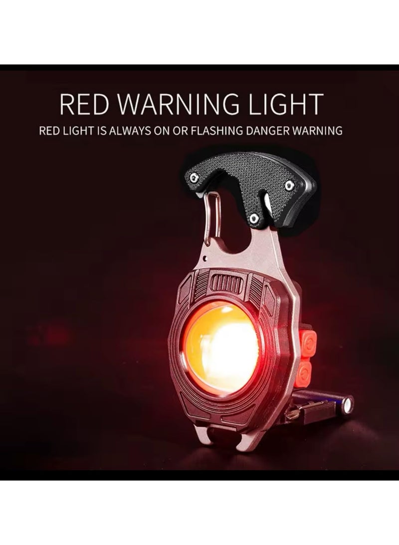 Generic Multifunctional Pocket Work Light COB Mini Keychain Light USB Rechargeable Torch Waterproof High Power LED Flashlight for Camping Hiking  - Image 3