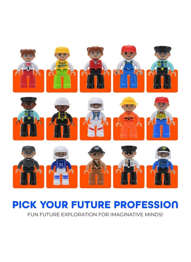 Playmags Playmags Large Magnetic Figures Community Set of 15 Pieces - 3” Play People Perfect for Magnetic Toys Building Blocks - STEM Learning Toys for Kids - Magnet Tiles Expansion Accessories Pack  - Image 4