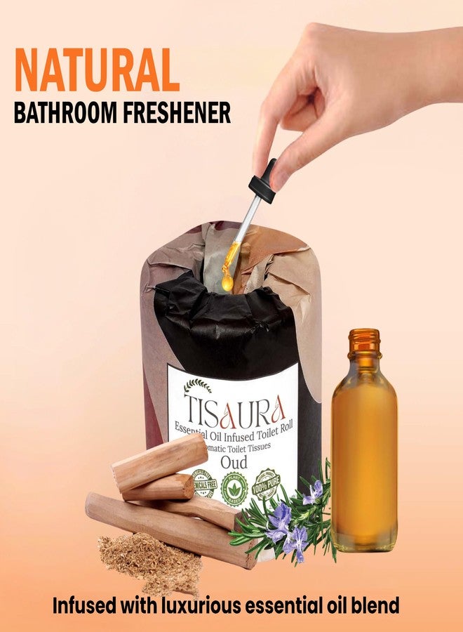 TISAURA Bathroom Freshener Toilet Rolls With Pure Plant Based Essential Oils - Two in One Combo (Oud,Rosewood,Lavender,Citrus) 2 Ply, 250 Pulls (Pack of 4), 1000 Pulls Total - Image 2