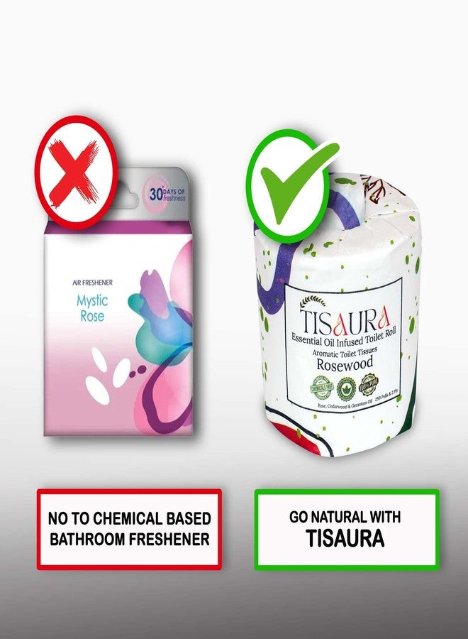 TISAURA Bathroom Freshener Toilet Rolls With Pure Plant Based Essential Oils - Two in One Combo (Oud,Rosewood,Lavender,Citrus) 2 Ply, 250 Pulls (Pack of 4), 1000 Pulls Total - Image 4