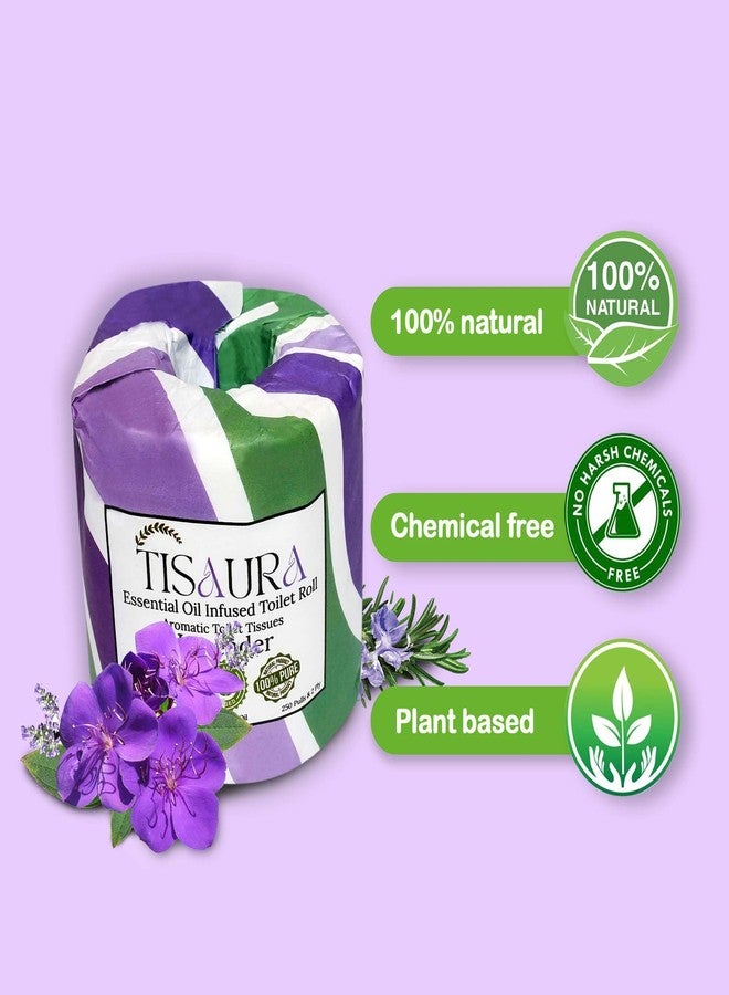 TISAURA Bathroom Freshener Toilet Rolls With Pure Plant Based Essential Oils - Two in One Combo (Oud,Rosewood,Lavender,Citrus) 2 Ply, 250 Pulls (Pack of 4), 1000 Pulls Total - Image 5
