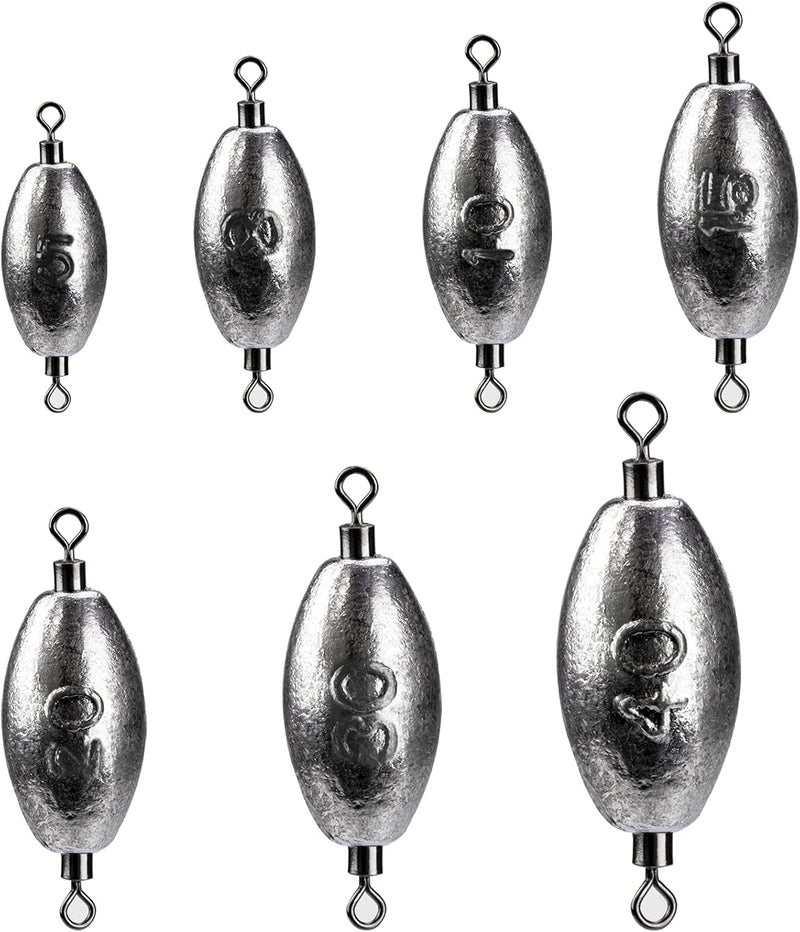 THKFISH Fishing Weights Inline Weights Trolling Sinkers Swivel Weights Quick Set Up Lead Fishing Sinker with Inner Swivel - Image 1
