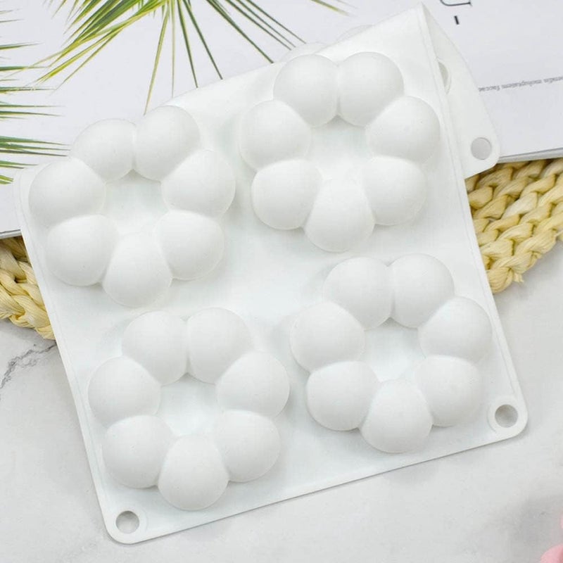 mostsom Silicone Mold Flower Shaped Silicone Donut Molds, Baking Pans, 6-Cavity Reusable Cake Maker Cookie Tray for Kitchen, Dishwasher, Oven, Microwave, Freezer Safe (Flower Donut J) - Image 4
