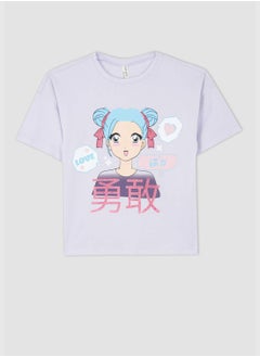 Regular Fit Short Sleeve Anime Print T-Shirt