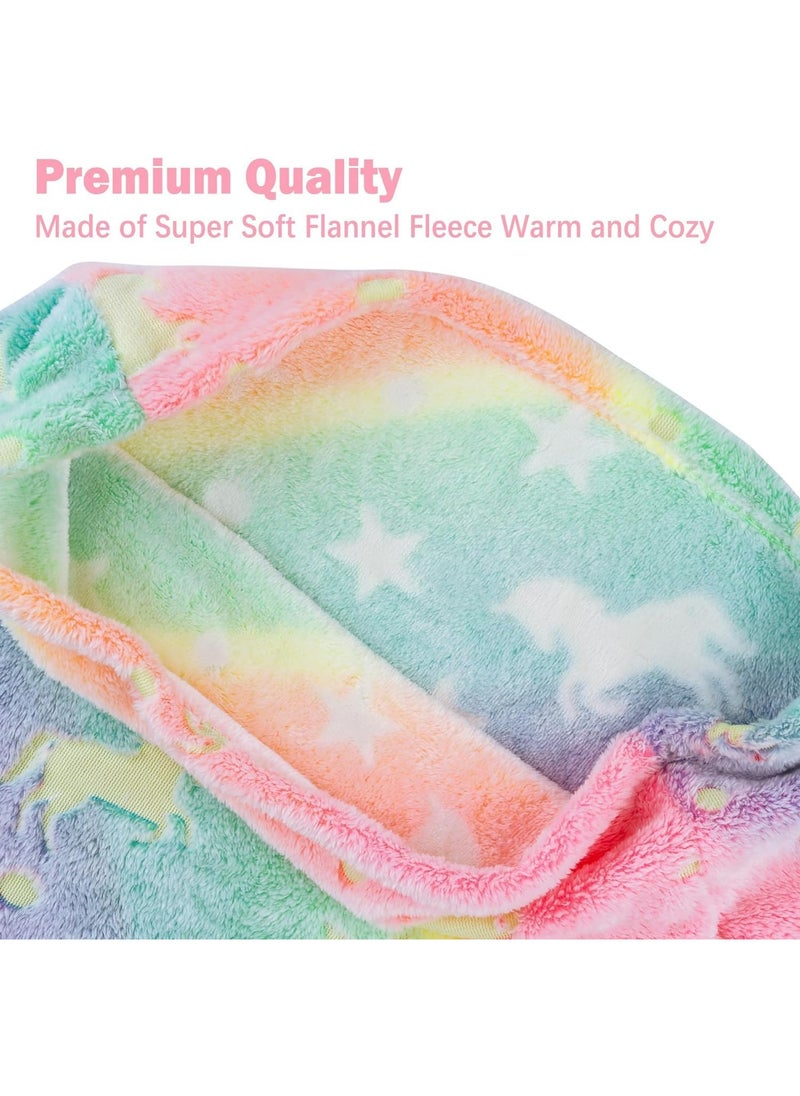 CMGTYYD Kids Mermaid Tail Blanket, Mermaid Tail Blankets Glow in The Dark, Flannel Mermaid Blanket, Mermaid Tail Wearable Blanket, Luminous Unicorn Super Soft Tie Dye Girls Toys, Girls Toddlers Mermaid, Green  - Image 5