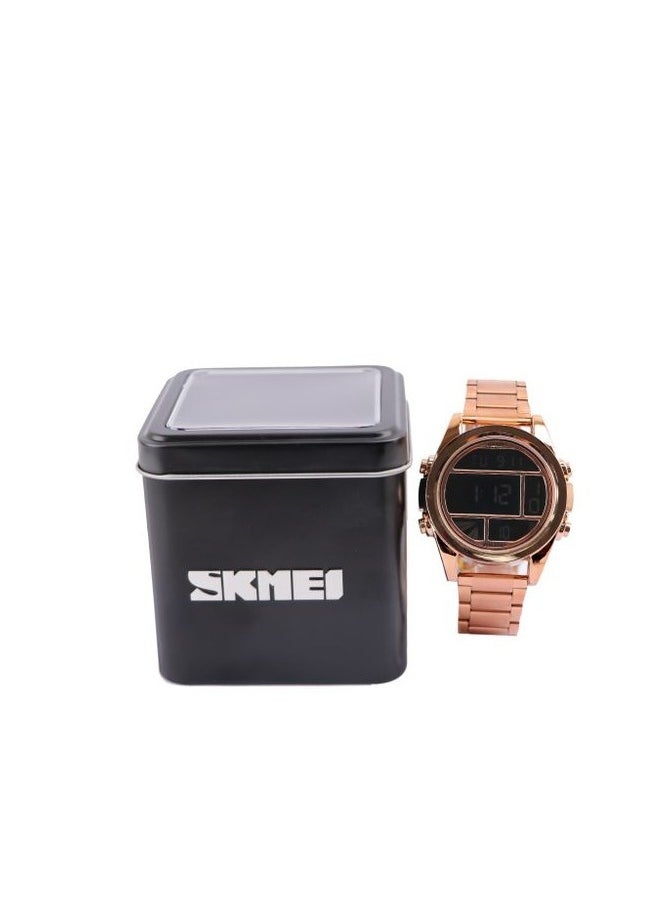 SKMEI Skmei Men’s Casual Digital Watch - Rose Gold Band Stainless Steel Band skm2  - Image 3