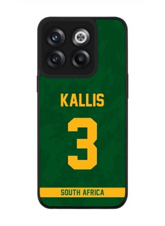 Rugged Black Edge Case for OnePlus Ace Pro, Slim fit Soft Case Flexible Rubber Edges Thin Cover - Player Name - Jacques Kallis, Jersey Number- 3