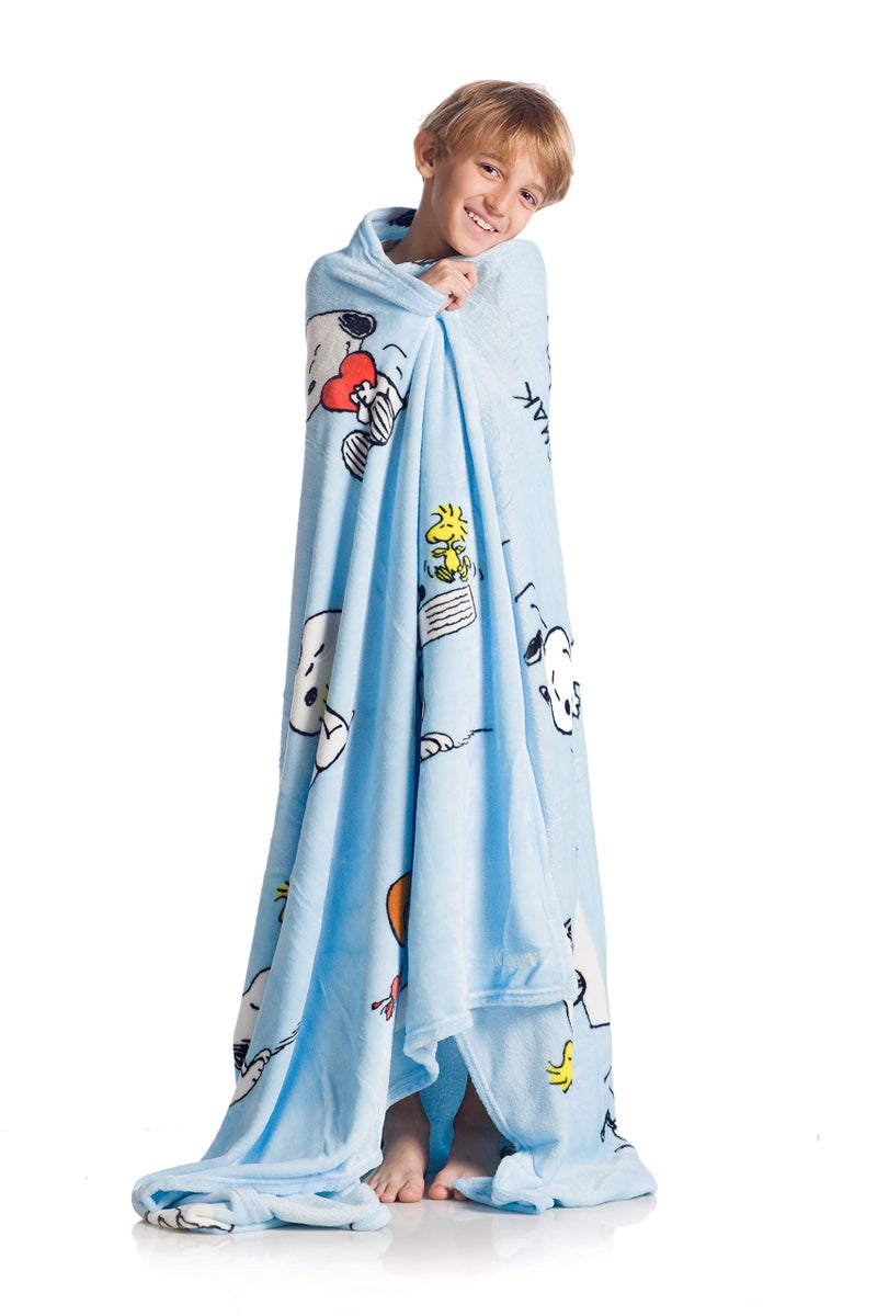 Kanguru Plaid fleece soft throws for sofas blanket for bed ideas snoopy gifts kids bedroom accessories Light Blue Size 130 x 170 cm Polyester Single
