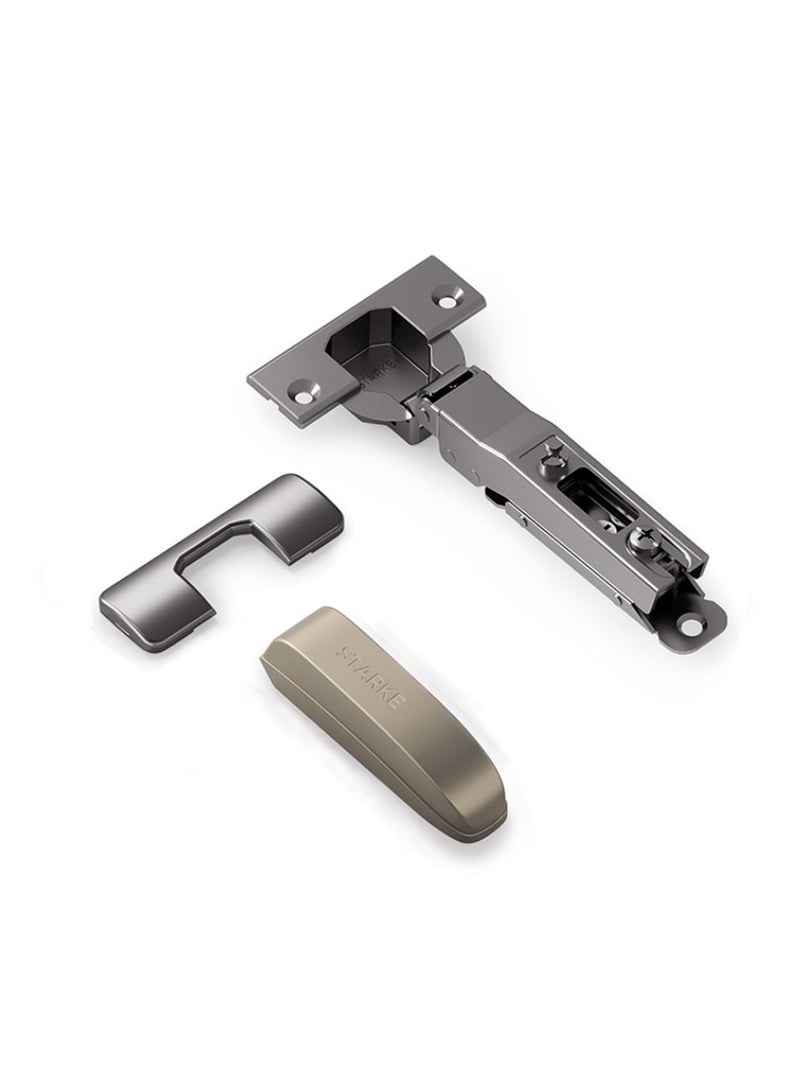 STARKE Pack of 8 Full Overlay Soft Close Cabinet Hinge-Black Electroplated, 95 Degree Opening Angle, 16-25mm Application, Strong Hydraulic System-Complete with Screws & Protective Plate - Gold  - Image 3