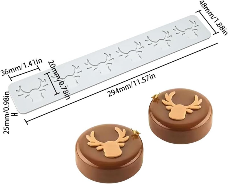 mostsom 3D Hollow Out Lace Mold Silicone Christmas Deer Head Shape Fondant Molds Chocolate Mould for Cake Pastry Decor Baking Gumpastes Moulds Decoration (N_ Deer Head) - Image 3