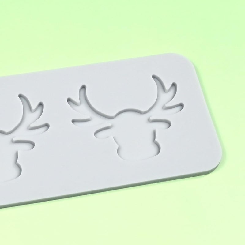 mostsom 3D Hollow Out Lace Mold Silicone Christmas Deer Head Shape Fondant Molds Chocolate Mould for Cake Pastry Decor Baking Gumpastes Moulds Decoration (N_ Deer Head) - Image 5