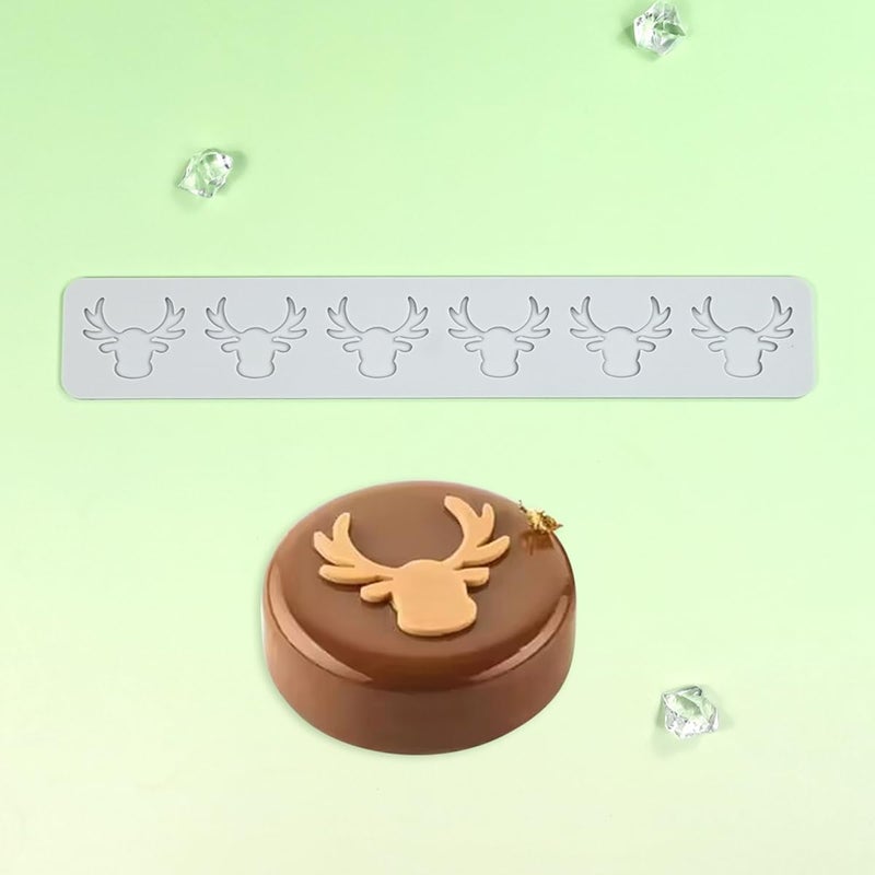 mostsom 3D Hollow Out Lace Mold Silicone Christmas Deer Head Shape Fondant Molds Chocolate Mould for Cake Pastry Decor Baking Gumpastes Moulds Decoration (N_ Deer Head) - Image 4