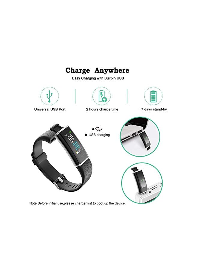 Senso Watch, IP68 Waterproof Fitness Tracker Colour Screen Activity Tracker with Heart Rate Monitor Pedometer Sleep Tracker Calorie Counter Steps Counter for Men and Women for Android or iOS - Image 5