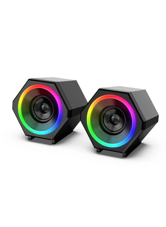 Kisonli L-6060 USB RGB Stereo Speaker – Powerful Sound with Colorful Lighting - Image 3