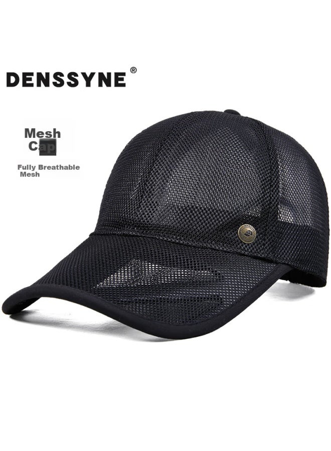 Denssyne Uni Summer Baseball Cap Sun Hat Outdoor Sports Mesh Cap For Middle-aged And Elderly - Image 1