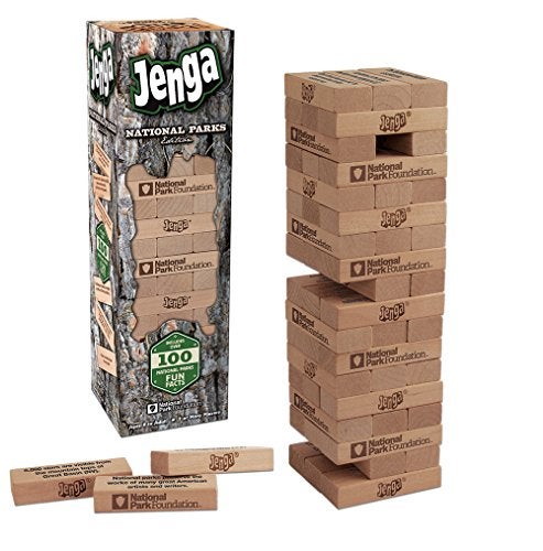USAOPOLY JENGA National Parks Classic Jenga Wooden Block Game with a National Parks Theme Perfect Travel Game for Families Celebrate US National Parks Service - Image 1