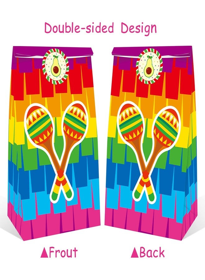 MOAXMOA Mexican Fiesta Candy Bags 24 PCS Party Favor Goodie Treat Bag Candy Treat Favors Bags Cinco De Mayo Themed Birthday Baby Shower With Cute Stickers - Image 4
