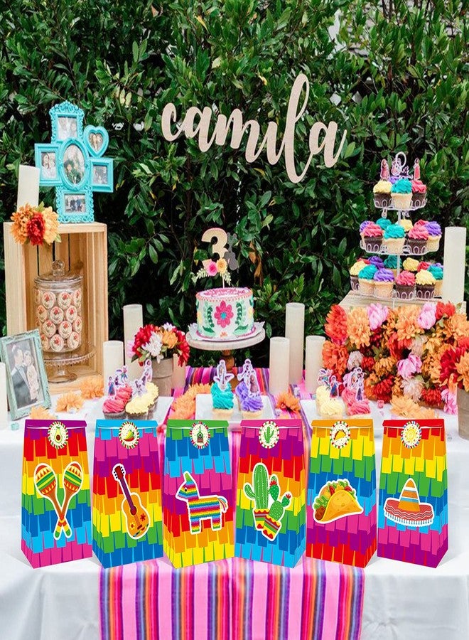 MOAXMOA Mexican Fiesta Candy Bags 24 PCS Party Favor Goodie Treat Bag Candy Treat Favors Bags Cinco De Mayo Themed Birthday Baby Shower With Cute Stickers - Image 5