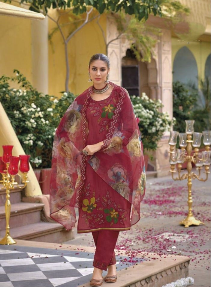 Fully stiched Kurti with pant and Dupatta  - Image 2