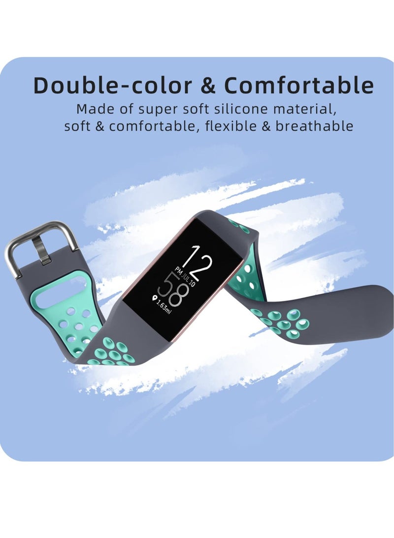 Captaintech Silicone Wristbands for Fitbit Charge 4, Compatible with Fitbit Charge 3 Bands, Sport Waterproof Breathable Bands for Fitbit Charge 3 Bands - Image 4
