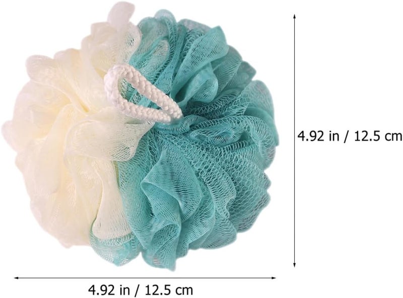 4pcs Dual-Color Bath Loofah Shower Pouf Set, Comfortable Skin Body Scrubbers with Rich Bubbles, Portable Bath Sponge for Household Shower and Body Exfoliating - Image 2
