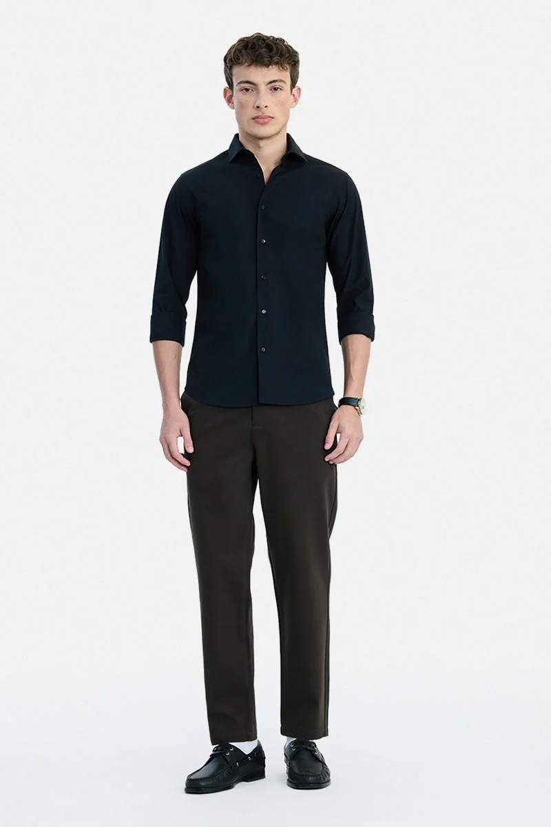 SNITCH Olive Textured Regular Fit Casual Chinos