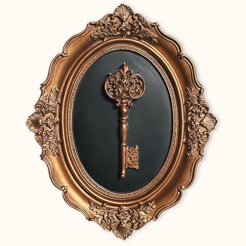 97 Decor Antique Wall Decor Victorian Vintage Wall Sculpture Oval Ornate Pediments For Hallway Entryway Gothic Key Sculpture Dark Academia Art Antique Brass Decor For Home Bedroom Living Room - Image 1