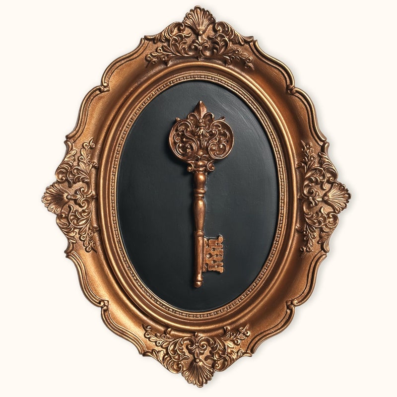 97 Decor Antique Wall Decor Victorian Vintage Wall Sculpture Oval Ornate Pediments For Hallway Entryway Gothic Key Sculpture Dark Academia Art Antique Brass Decor For Home Bedroom Living Room - Image 2
