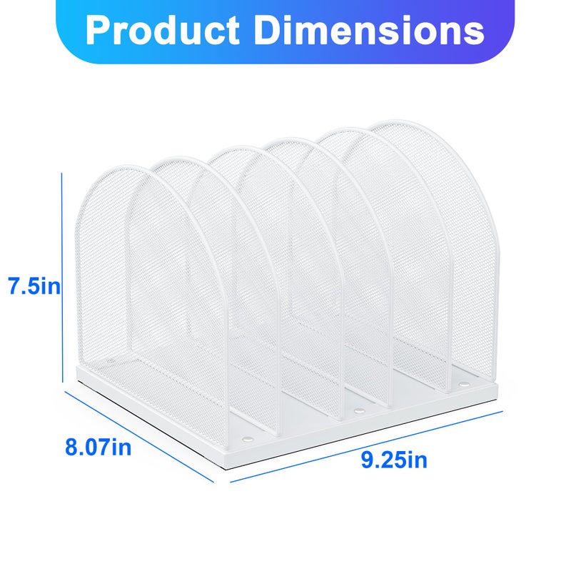 gianotter Desktop File Organizer, Desk Organizer with 5 Compartments, Paper Organizer for Desk, Workspace Organizers for Office Supplies (White) - Image 3