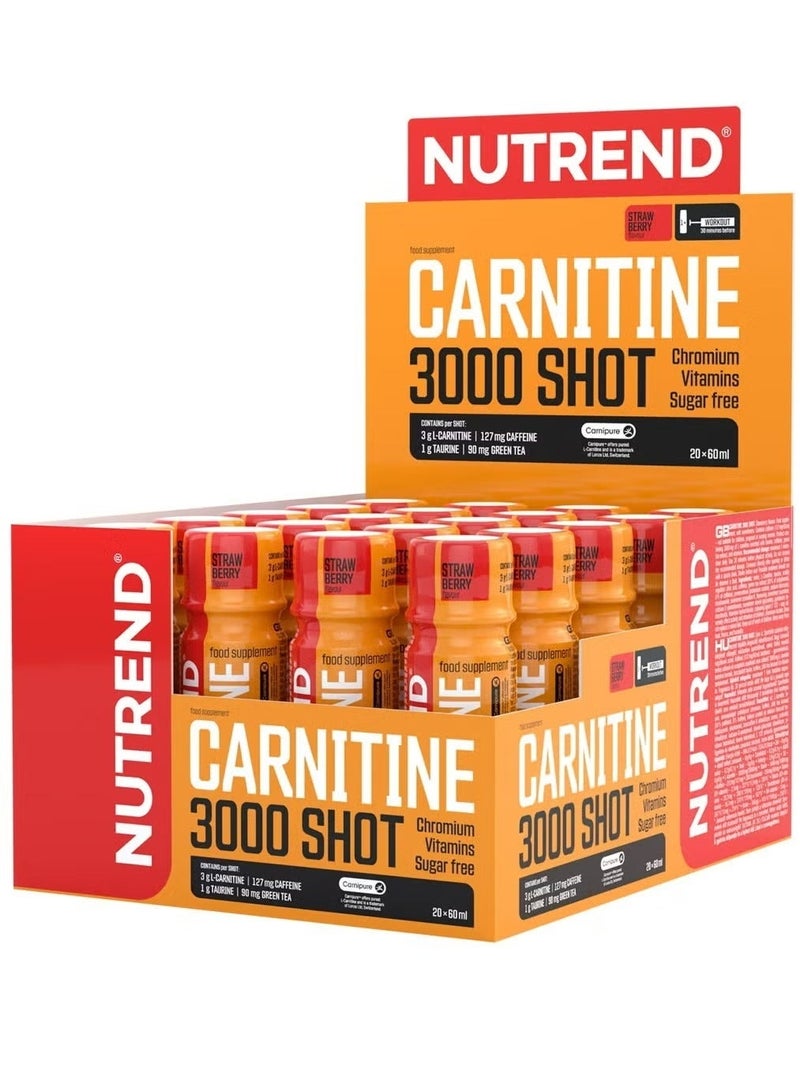 Nutrend Carnitine 3000 Shot, Orange Flavor, 60ml Pack of 20 - Image 1
