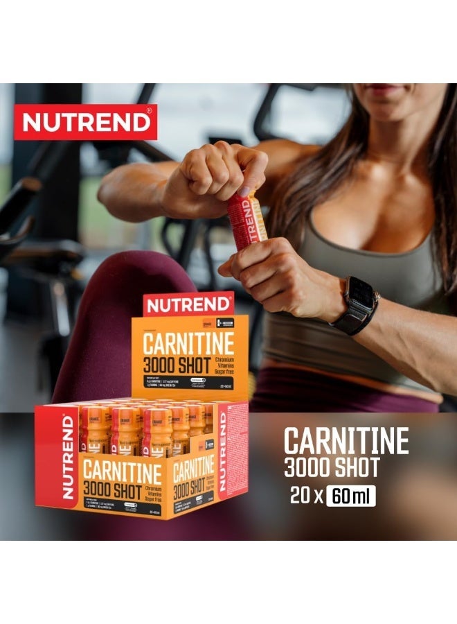 Nutrend Carnitine 3000 Shot, Orange Flavor, 60ml Pack of 20 - Image 2