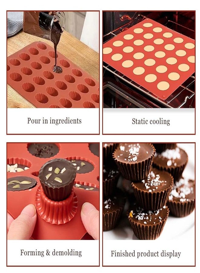 Moldberry Silicone Cupcake Moulds - 30 Cavity Mini Round Muffin, Jelly & Cake Molds, Non-Stick, Reusable Baking Cups, Multicolor - Microwave & Oven Safe (Pack of 1) - Image 5