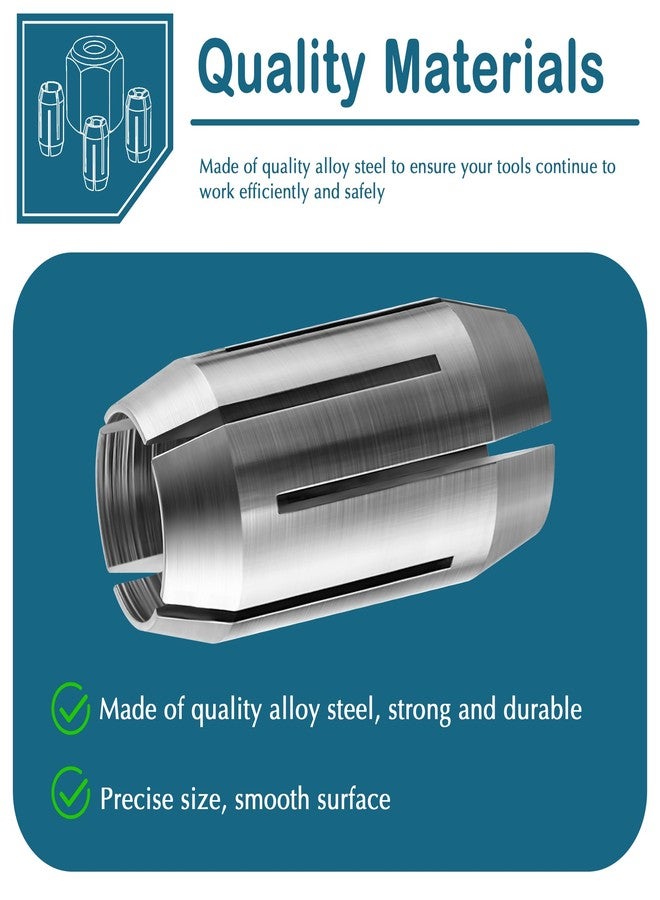 Dreyoo طقم مشابك تثبيت وصامولة بديل من Dreyoo متوافق مع CN1، فضي، 3 مشابك تثبيت (1/8 بوصة، 5/32 بوصة، 1/4 بوصة) وصامولة واحدة لأدوات المنشار الحلزوني وأدوات قطع الحوائط الجافة (فضي) - Image 5