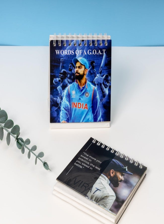 Rarejoy Virat Kohli Gift Hamper for Cricket Lover, G.O.A.T Quote Desk Keepsake, Diary & Greeting Card | Unique Gift Set for Cricket Fans | for Men and Women, Birthday, All Occasion - Image 3