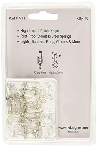 RV Designer M111 Klippy Klips Awning Clips Light Hangars 10 Per PackClear - Image 3