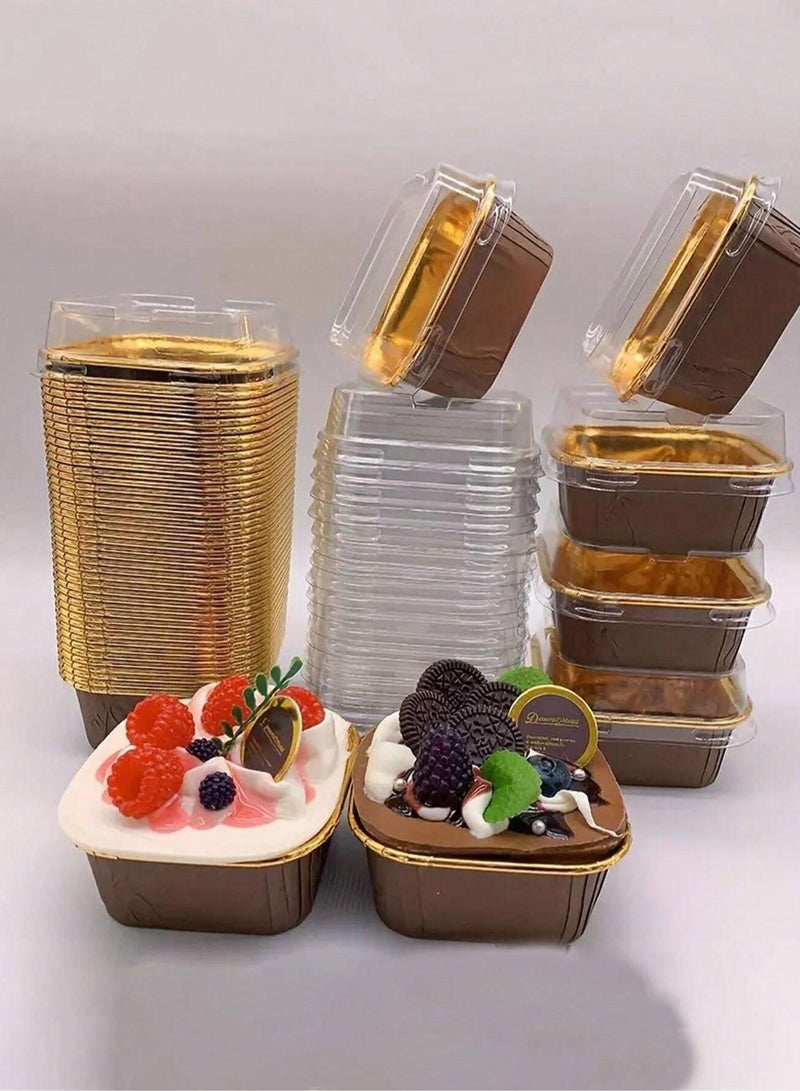 Disposable Muffin Cupcake Baking Cups, High Temperature Oven Baking Cups to Add a Special Touch to Birthdays, Weddings, Holidays and Parties 50 Pieces Without Lid  - Image 1