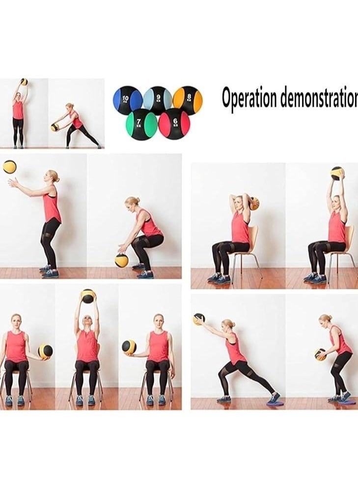 Spall 7Kg Fitness Weighted Medicine Balls Handheld Rubber Med for Core Balance Ab Workout Equipment Home Gym Exercise Weights, Core Strength Training Wall Balls, Home Gym Workout Exercise Balls - Image 5
